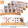AMJKEJI 2 Pcs Playing Card Holder Stand, Solid Beechwood Holders
