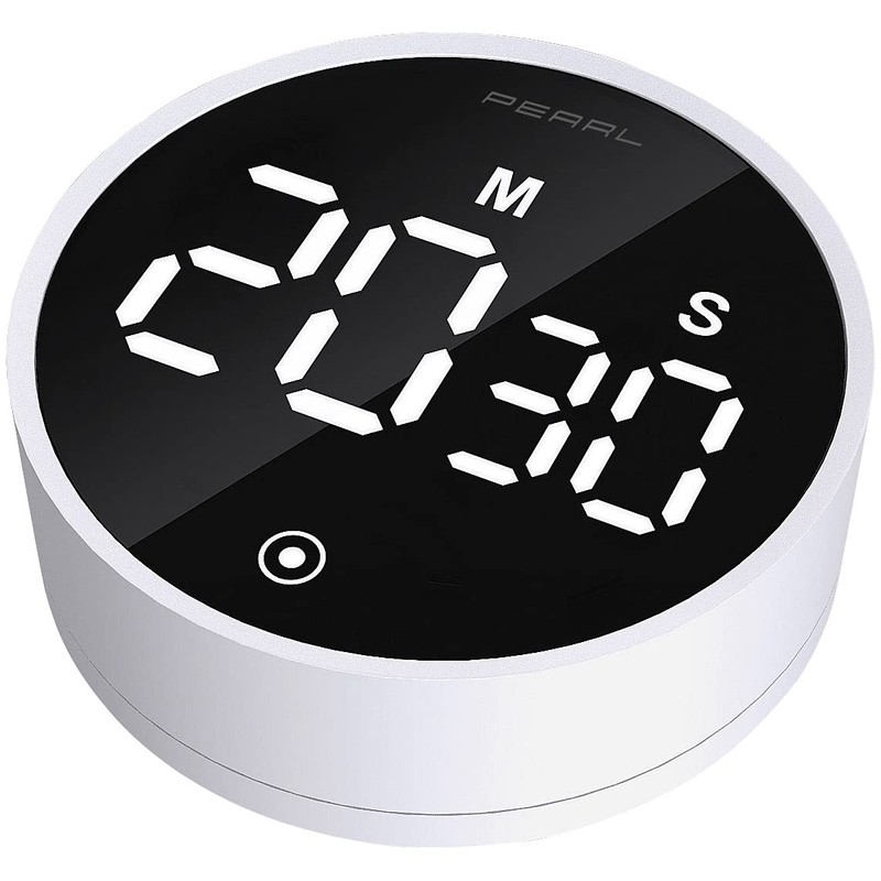 PEARL Digital Kitchen Timer with Rotary Wheel, LCD Display &