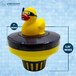 Poolzilla Diver Duck Chlorine Feeder - Floating Dispenser with Adjustable Collar Design for Optimal Dispersion - Hold Tablets up to 3”