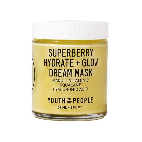 Youth To The People Superberry Hydrate + Glow Dream Overnight Face Mask - Vegan Radiance Boosting Blend of Maqui, Vitamin C, Squalane + Prickly Pear - Hydrating Skin Firming Night Treatment (2oz)