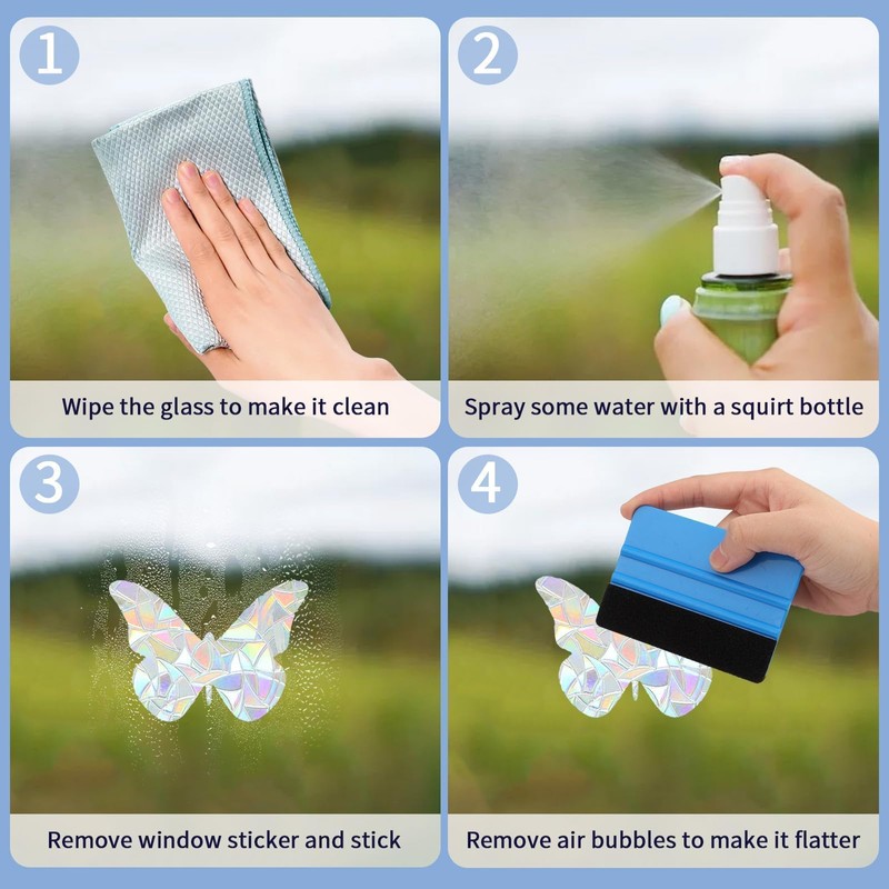 TXXATX Prism Window Sticker, Butterfly-Shaped, Bird Protection Stickers for Windows,