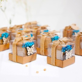 20 Pack Tealight Candle Holders Baby Shower for Guests -Gender Reveal Return Gifts Boy Blue, Baby Shower Decorations Boy, Thank You Gifts - Decorative for Table Centerpiece