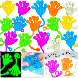Armaytoy 28PCS Glow in Dark Sticky Hands Toys for Kids Goodie Bag Pinata Fillers Classroom Prizes Birthday Party Favors Supplies Slime Stretchy Bulk Preschool Kindergarten Graduation Prizes Toys Gifts