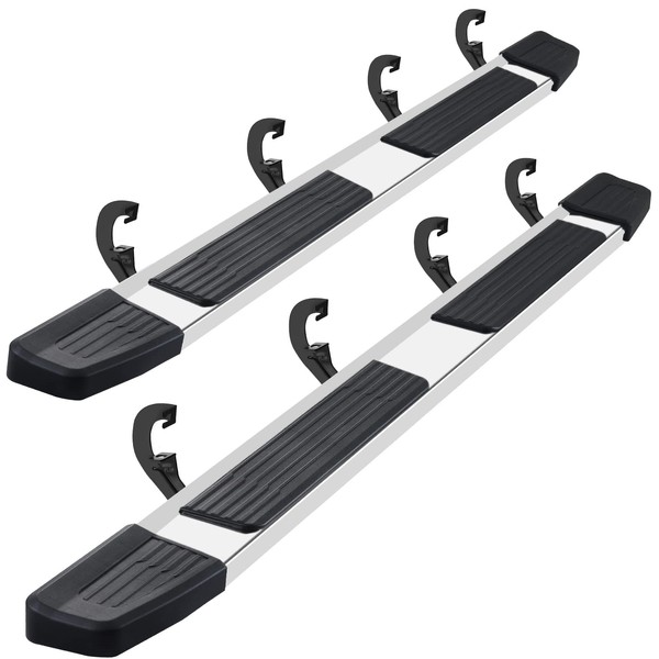 COMNOVA 6 INCHES Running Boards Steps NERF Bars Compatible with 2019-2024 Chevy Silverado 1500, 2020-2024 Silverado/Sierra 2500HD/3500HD Crew Cab. A Pair Running Boards for Silverado Crew Cab