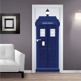 Prime Decals Dr Who Tardis Wall Decal Sticker Room Wallpaper Tardis Door Decal Cling, s71 - 22"x9"