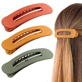 Hair Clips for Women, Pack of 3 Oval Hair Clip for Women, Hair Clip, Dragonfly Clip, Strong Hold Girls, Large, Rainbow, Multicoloured