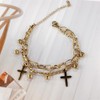 Cross Charm Ball Beaded Chain Link Bracelets for Women Dainty