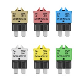 LENKRAD Automotive Resettable Fuse 5A 10A 15A 20A 25A 30A ATC ATO Manual Reset Fuse Assortment for Car Manual-Reset Circuit Breaker for Boat Truck SUV 28VDC Standard Blade Fuses Assortment Kit