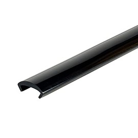 Outwater Plastics 5/8'' Flexible PVC U Channel Moulding | High-Gloss Black Furniture Edging | 25 Foot Coil