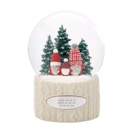 Things REMEMEBRED Engraved Plaid Gnome Trio Snow Globe (Free Customization)