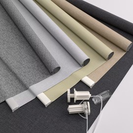 MYshade Custom No Drill Corded Roller Shades Waterproof Window Blinds Ideal for Home Bedroom Living Room Blackout Privacy Control Easy Installation (Light Brown-70 W * 48" H)