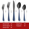 Onlycooker 20-Piece Black Silverware Set 18/0 Stainless Steel Flatware Sapphire