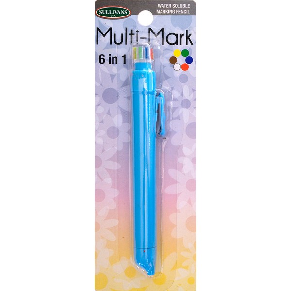 Sullivans Multi-Mark 6-in-1 Water Soluble Marking Pencil, Blue
