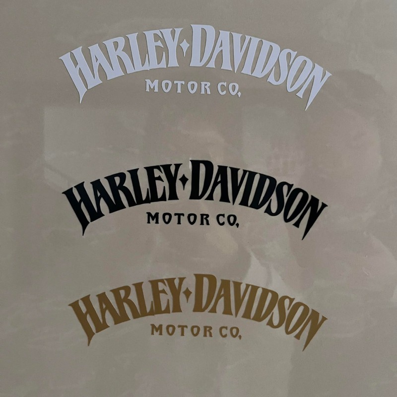 Motorcycle Classic Logo Harley Design Vinyl Decal #2 (Right and