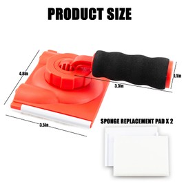 Paint Edge Trimmer with Two Replace Pads - Edger Tool for Home Interior, Precision Paint Edger with Trim and Touch-Up Pad, Ideal for Walls, High Ceilings, and Guarding Corners