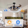 QWYUSD Industrial Caged Ceiling Fan with Lights and Remote, Black,