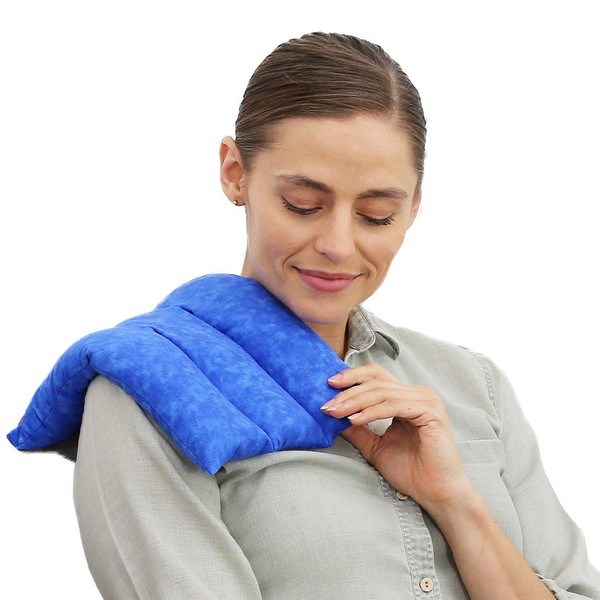 Nature Creation Back Heating Pad Microwavable - Flexible & Easy to Use Hot/Cold Pack for Back Pain Relief, Neck Pain, Body Aches and Stiffness - Perfect for Cold Weather - 1 Pack Blue Marble