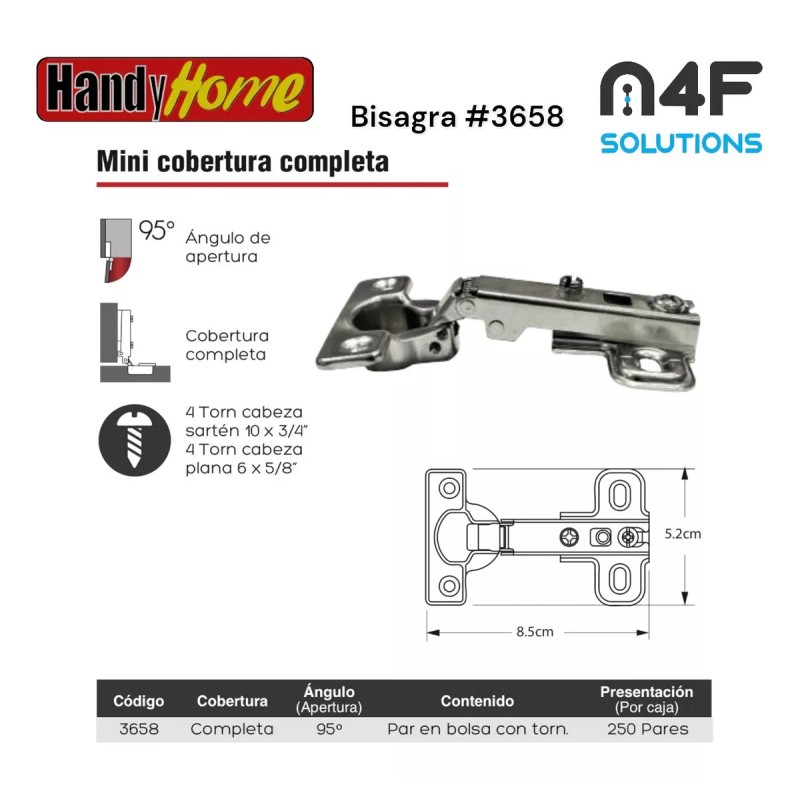 Handyhome Bisagra Handy Home 8.5 Cm X 5.2 Cm 5