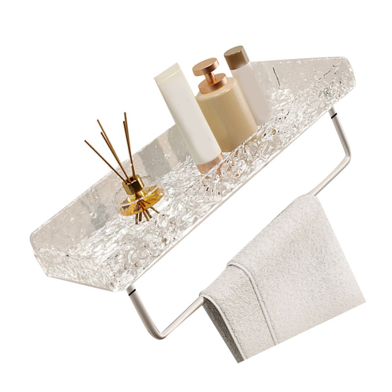 Bathroom Shelves Acrylic Space Saving Hole Free Floating Wall Mounted