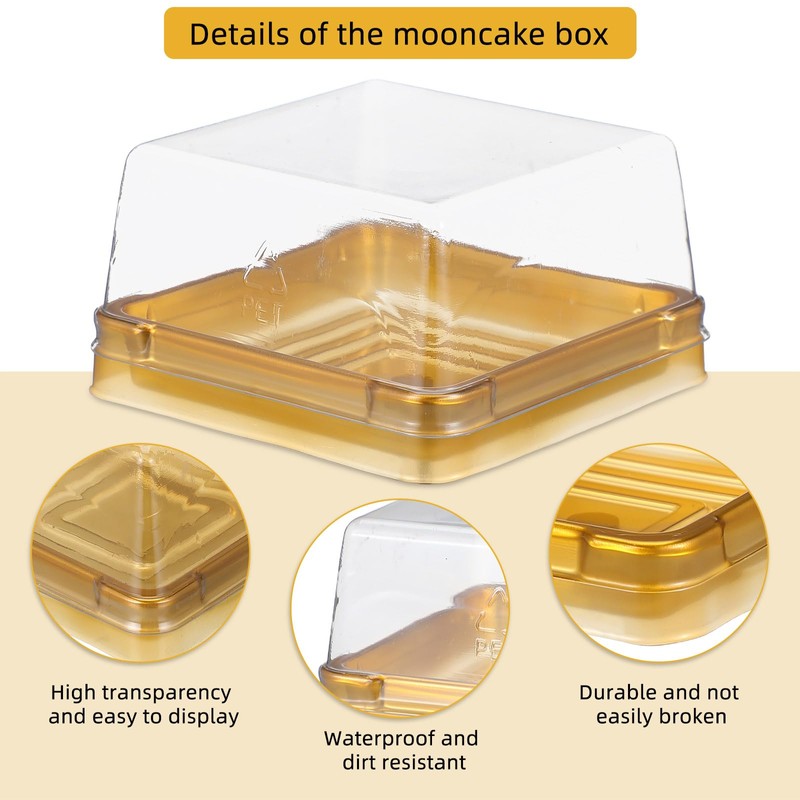 NIYANGLE 50 Pcs 3 Inch Mini Cake Box, Clear Plastic