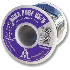 AIM Dura-Pure 95/5 Lead-Free 0.125inch Solid Solder Wire for Plumbing Repairs (454g / 16oz)