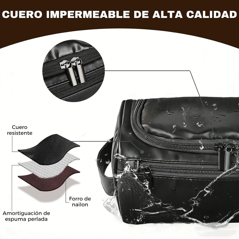 Neceser de Cuero para Hombre,Neceser de Viaje con Manija