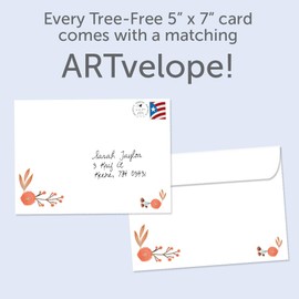 Tree-Free Greetings - Fall & Thanksgiving Greeting Card - Artful Designs - 1 Card + Matching Envelopes - Made in USA - 100% Recycled Paper - 5"x7" - Grateful and Happy (GO63068)