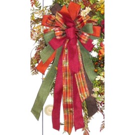 Handmade 10 " BOW for DOOR GRAPEVINE WREATH SWAG GARLAND MAILBOX LANTERN POST # B 8 fl