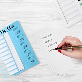 Chore Chart To Do List 4 Pcs, Blank To Do List Board Slider Chart, Reusable Daily Routine Planner White Board Visual Schedules with 40 Additional Blank Cards