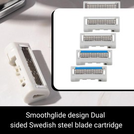 Revolv Dual-Sided Razor Cartridge Refills, 4-Pack- Premium Razors Blades for Men with Swedish Steel - Long-Lasting Safe for Sensitive Skin - Perfect for Men's Shaving Kits and Men's Shaver