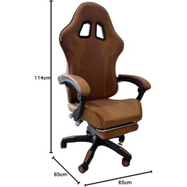 Silla Gamer Ergonómica Capibara, Ajustable en Altura, Reposabrazos Acolchados, Marrón