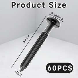 60Pcs 3 Inch Vinyl Shutter Fasteners Strongest Shutter Screws Window Shutters Hardware Exterior Spikes Loks for Installing Decorative Exterior Vinyl Shutters