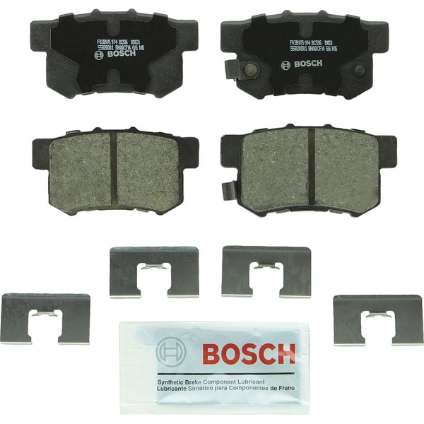 BOSCH BC536 QuietCast Premium Ceramic Disc Brake Pad Set - Compatible With Select Acura CL, EL, Integra, Legend, RDX, RL, TL; Honda CR-V, Element, Odyssey; Isuzu Oasis; REAR