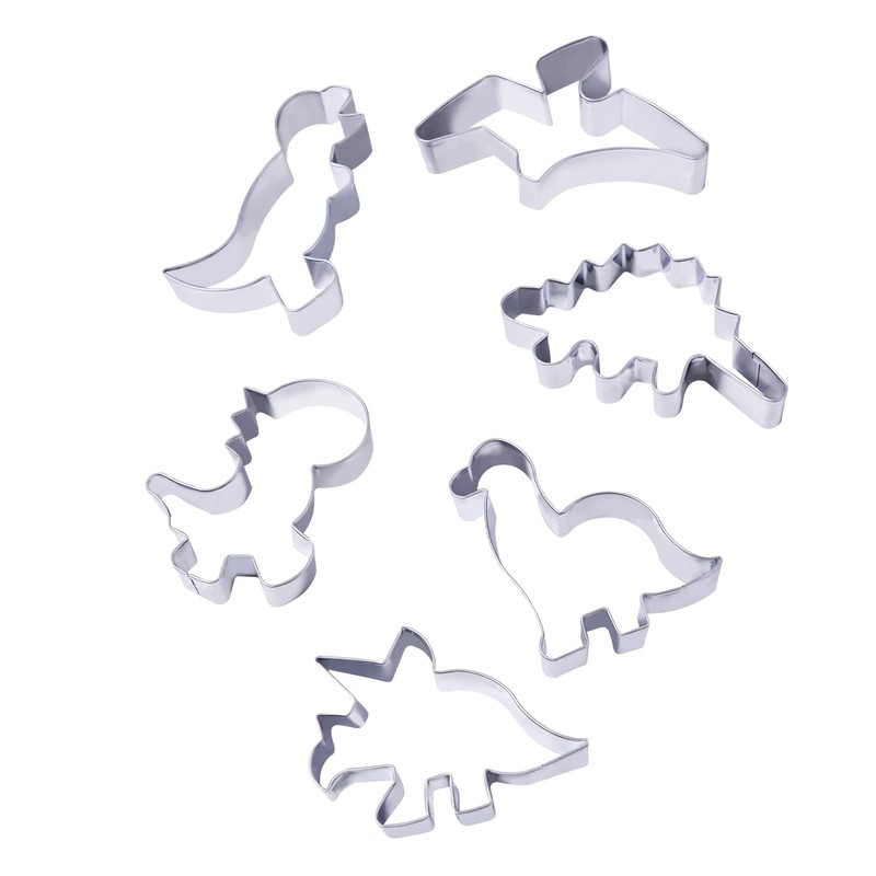hitsuki Dinosaur Cookie Cutters,Stainless Steel Metal Fun Dino Cookie Cutter