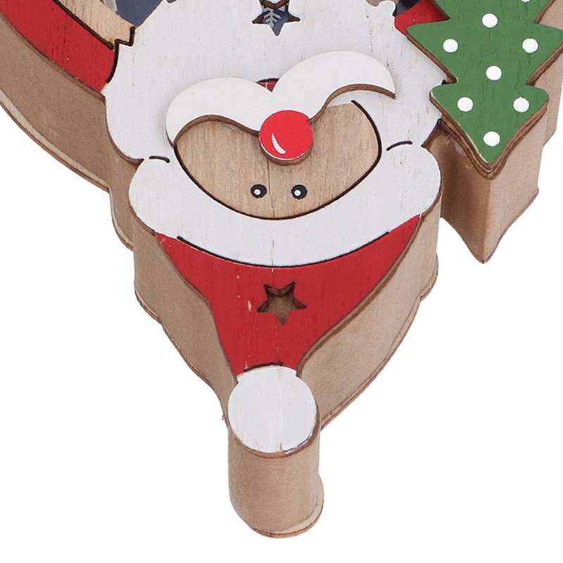 Luminous Christmas Ornament LED Light Emitting Wooden Christmas Decorations Ornaments