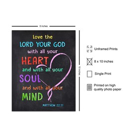 Bible Verses Wall Art - Religious Wall Decor - Holy Scripture Wall Art - Spiritual Christian Gifts for Women, Girls Room, Boys Bedroom, Kids, Men - Positive Quotes - Uplifting Inspirational Sayings