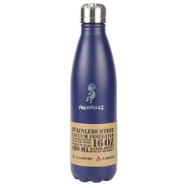 Aquapelli Vacuum Insulated Sport Bottle, 16 Ounces, Blueprint Blue