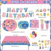 BORAENDEY 192 Pcs Cartoon Teacher Party Decorations Tableware Set,Serves 24