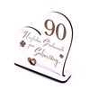 Dekolando 90 Years Decorative Heart Stand, 15 cm x 15