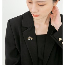 songbowen Double Magpie Lapel Pin Crystal Pearl Bird Brooch Animal Magpie Lapel Pin Cute Rhinestone Bird Badge Pin Magpie Branch Lapel Pin Clothing Accessory