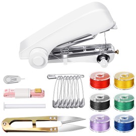 ANROI 12 Piece Sewing Kit with Hand Sewing Machine, Scissors, Tape Measure, Needle Set and More - Perfect for DIY Projects at Home and Travel