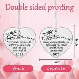 Retirement Gifts for Woman,Never Underestimate The Difference You Made and The Lives You Touched Ornament Happy Retirement Appreciation Gift for Retired Women,Coworker,Boss,Nurse,Teacher,Friend,Mom