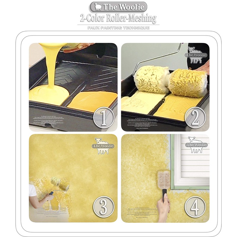The Woolie 2-Color Paint Roller Faux Painting Technique (Beginner-Starter-KIT)