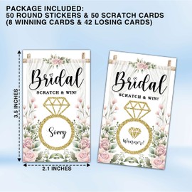 Bridal Shower Scratch Off Game Cards, Floral Bridal Raffle Lottery Tickets, Scratch Off Party Game for Wedding, Engagement/Bachelorette Party Favors Supplies Decorations (50 Pack)-17
