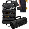 Bolsa De Herramientas, Bolsa Pequeña de Herramientas con Bolsillos Desmontables, Bolsa de Herramientas Enrollable Versátil con 6 Bolsas de Herramientas, para Mecánico, Carpintero, Electricista(negro)