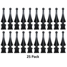 5/8" Black Spire Finial Topper Fence Topper for Wrought Iron Picket Fence (25)