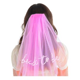 Exacoo Bride to Be Rose Red Veil with Comb Embroidered Bride Veil for Bachelorette Party Decorations Bridal Shower Engagement Party Favors Wedding Head Piece Gifts Velos De Novia