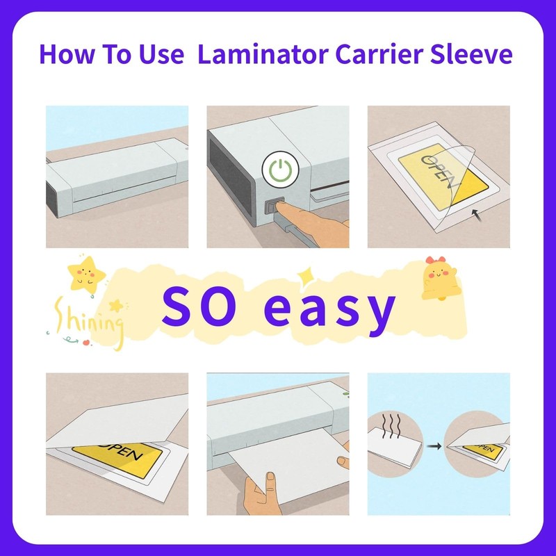 5 Pack Laminator Carrier Sleeve Legal Size Thermal Laminating Carriers