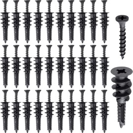 DC,CLISENCE 60 Pcs Self Drilling Drywall Anchors with Screws Kit, No Pre Drill Hole Required Wall Anchors for Drywall, Heavy Duty Drywall Anchors (Black)
