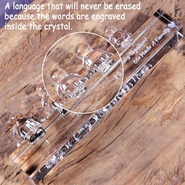 Movdyka Crystal 25th Silver Wedding Anniversary for Women Wife, 25 Years Together We Made A Family Glass Ornaments 25th Anniversary Presents for Husband Parents (3 Children)